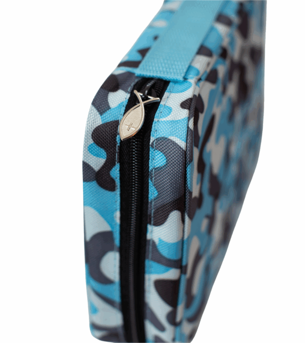 Blue Camouflage Bible Cover, Large - imagine 2