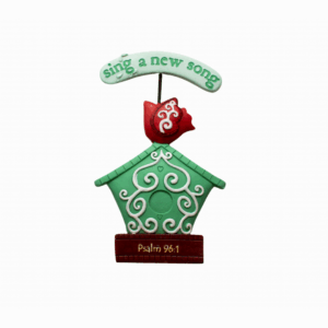"Sing a new song" Garden resin ornament