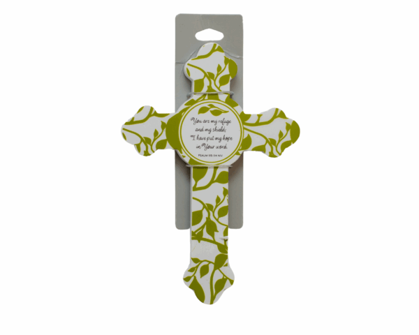 Green Psalm 119:114 Decor cross