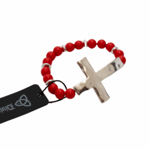 Red Divinity Bracelet with Silver Cross