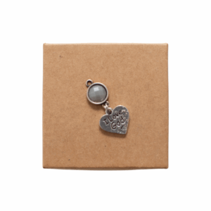 Dark Grey Butterfly Pendant - Heart sign