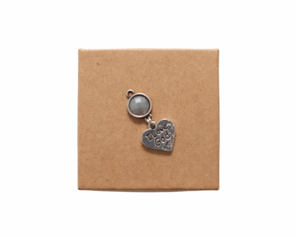 Dark Grey Butterfly Pendant - Heart sign