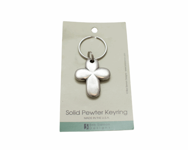 Flower Cross Metal Keychain - imagine 2