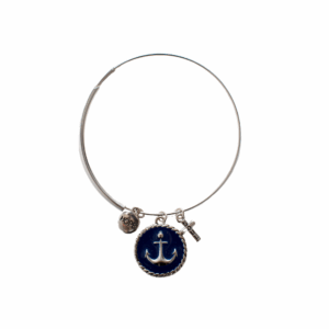 Blue anchor charm bracelet