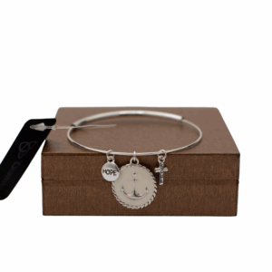 White anchor charm bracelet