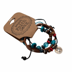 Tan Silver Boho Bracelet