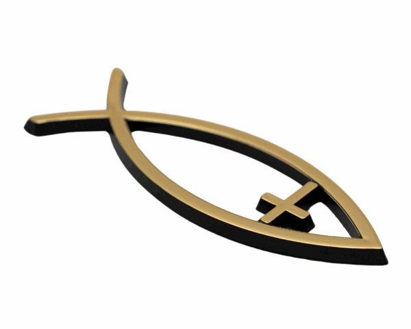 Emblemă auto 3D Fish/Cross - imagine 2