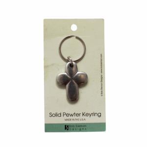 Flower Cross Metal Keychain