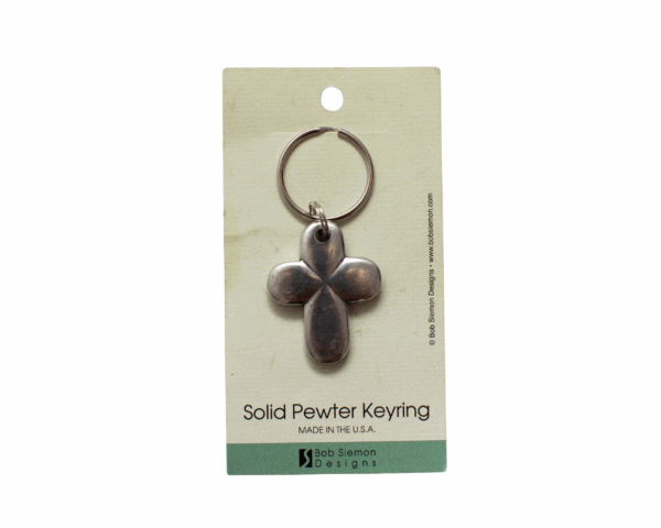 Flower Cross Metal Keychain