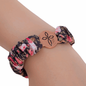 Floral Fabric Bracelet Cross