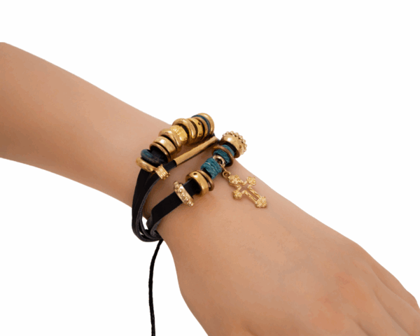 Brățară boho Gold Cross - imagine 2