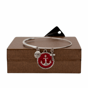 Red anchor charm bracelet
