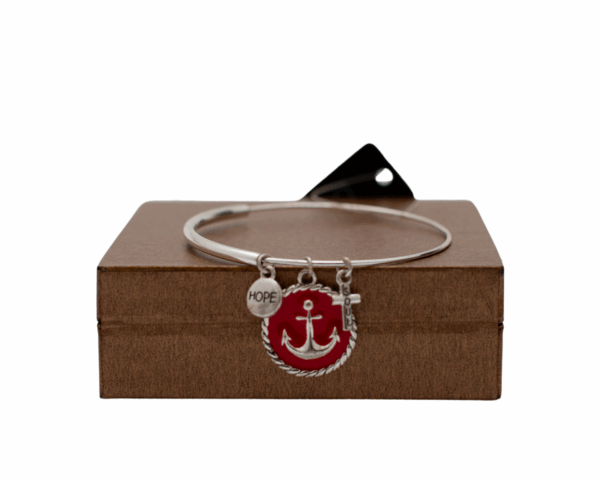 Red anchor charm bracelet