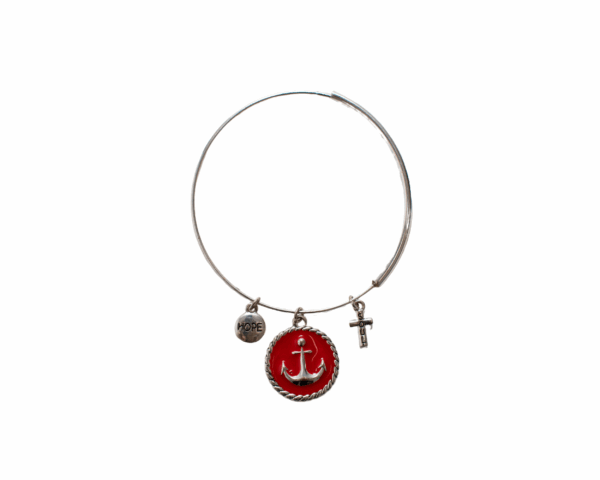 Red anchor charm bracelet - imagine 2