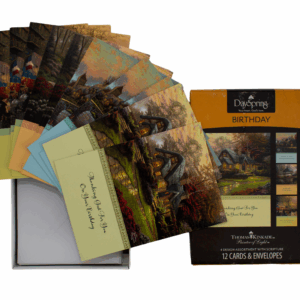 Birthday - 12 cards and envelopes Thomas Kinkade version