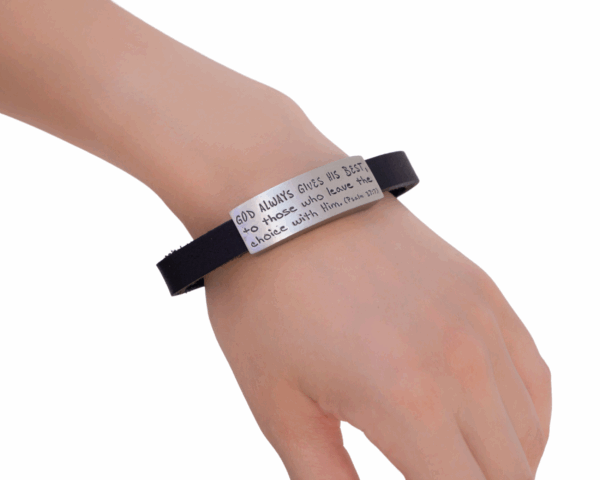 Leather Bracelet "God always gives his best" - imagine 2
