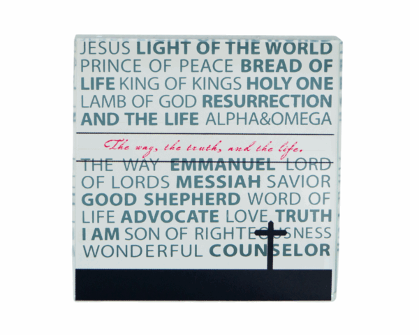 Glass decoration The way, the truth, and the life