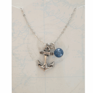 Anchor and blue pearl Necklace