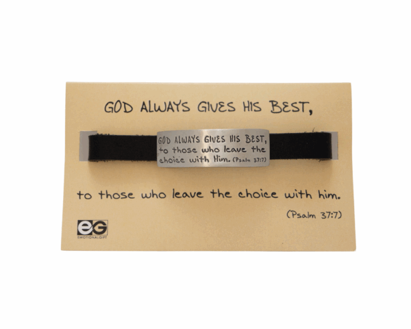 Leather Bracelet "God always gives his best"
