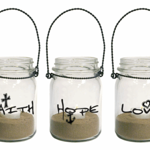 Solar jar lamp set - Faith, Hope and Love
